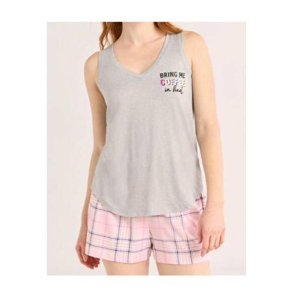 Joyspun Women's Printed Tank Top and Shorts Pajama Set, 2-Piece Size Medium - Picture 1 of 9